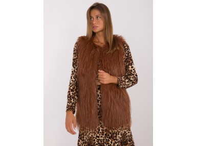 Gilet court en fausse fourrure - marron