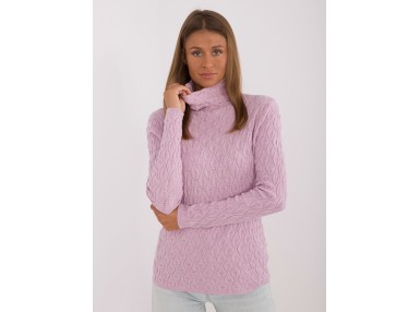 Pull col roulé - violet