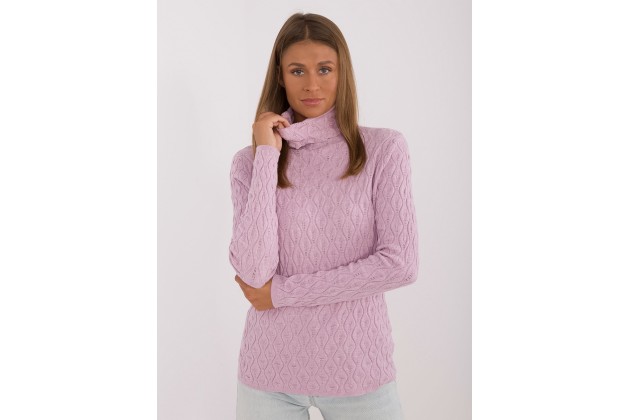 Pull col roulé - violet