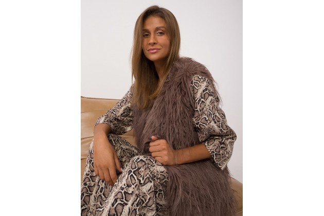 Gilet en fausse fourrure - marron