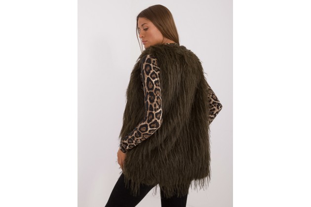 Gilet en fausse fourrure - kaki
