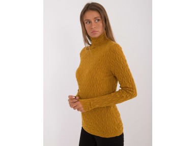 Pull col roulé - jaune clair