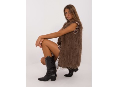 Gilet en fausse fourrure - marron