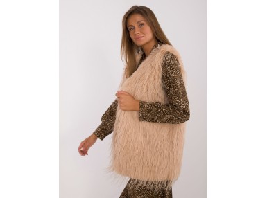 Gilet en fausse fourrure - chameau