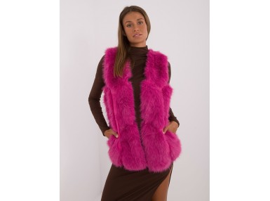 Gilet en fausse fourrure - fuchsia