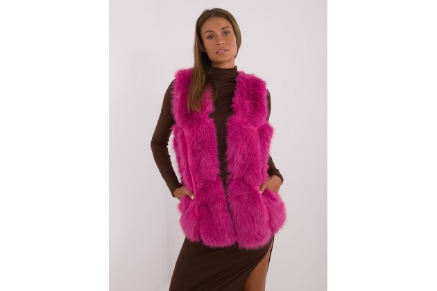Gilet en fausse fourrure - fuchsia