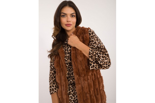Gilet en fausse fourrure - marron