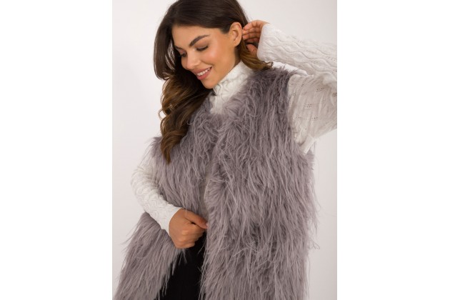 Gilet en fausse fourrure - gris