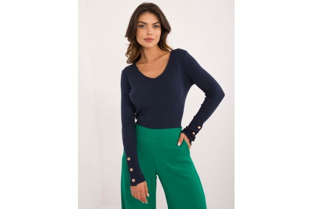 Pull moulant en tissu - marine