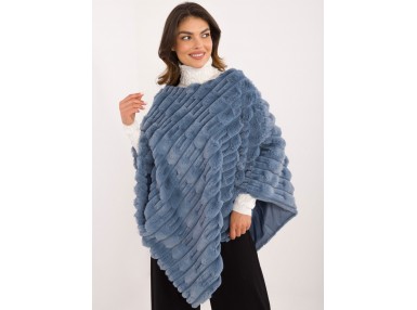 Poncho en fourrure - bleu