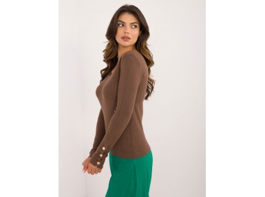 Pull moulant en tissu - marron