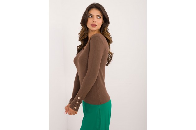 Pull moulant en tissu - marron