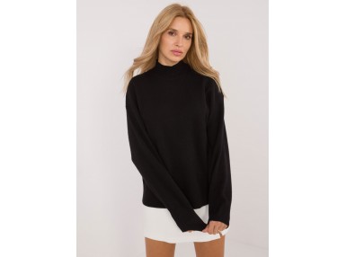 Pull col roulé - noir