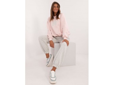 Ensemble avec sweat et pantalon - gris et rose