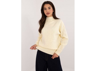 Pull en cotton à col roulé - jaune
