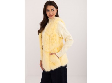 Gilet en fausse fourrure - jaune