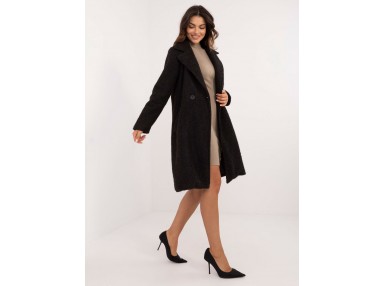 Manteau texturé pelucheux - noir