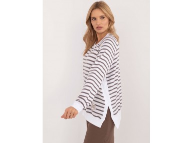 T-shirt - marron et blanc