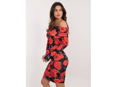 Robe imprimée - rouge