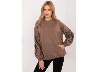 Sweat femme sans capuche - marron