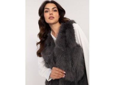 Gilet en fausse fourrure - gris