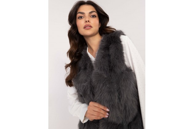 Gilet en fausse fourrure - gris