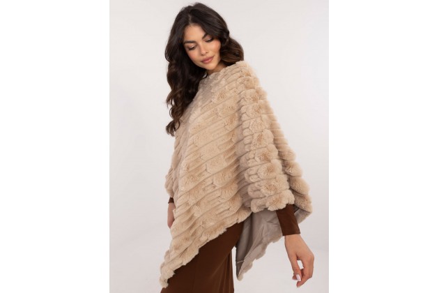 Poncho en fourrure - beige