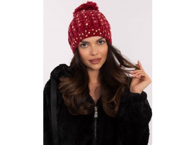 Bonnet avec pompon - rouge