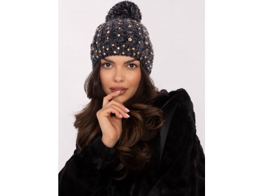 Bonnet avec pompon - noir