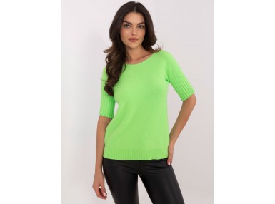 Pull tricoté manches 3/4 - vert clair