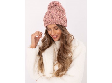 Bonnet avec pompon - rose clair