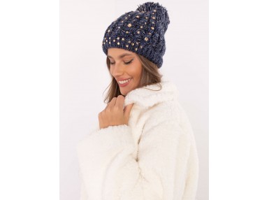 Bonnet avec pompon - marine