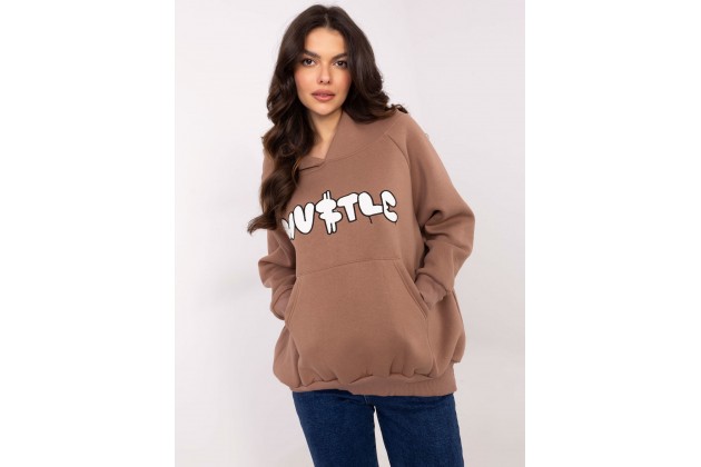 Sweat à capuche en coton - marron