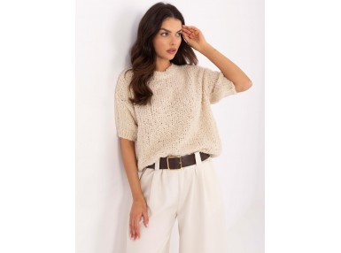Pull à manches courtes - beige