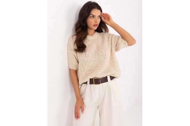 Pull à manches courtes - beige