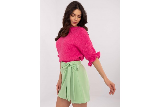 Pull en maille à manches 3/4 - fluo rose