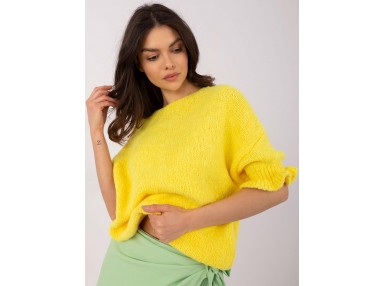 Pull en maille à manches 3/4 - jaune