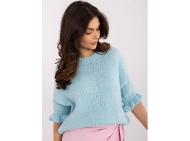 Pull en maille à manches 3/4 - bleu