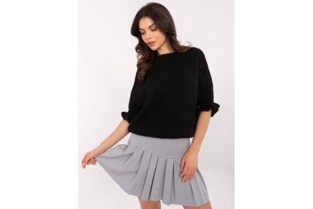 Pull en maille à manches 3/4 - noir
